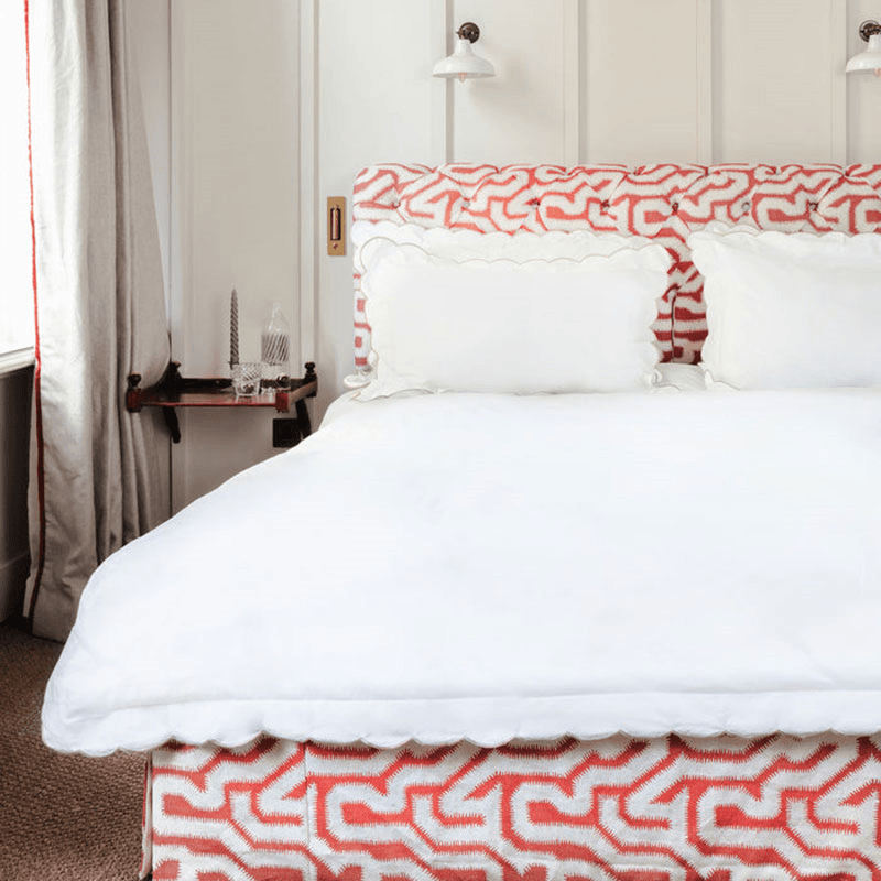 Annabelle Scalloped Pair of Standard Pillowcases, White