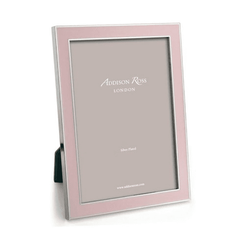 Enamel Range Photograph frame, 5 x 7" with 15mm border, Light Pink With Silver Plate