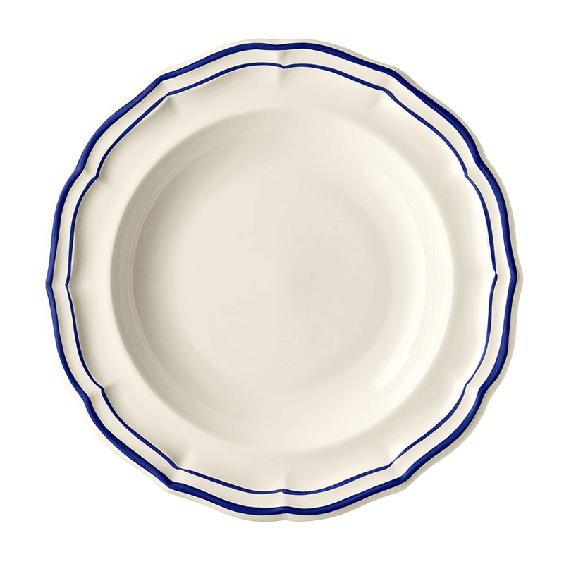 Rimmed Soup Plates, Filet Bleu, Set of 4