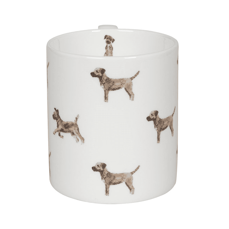 Border Terrier Large Mug, 425ml, White, Taupe, Brown