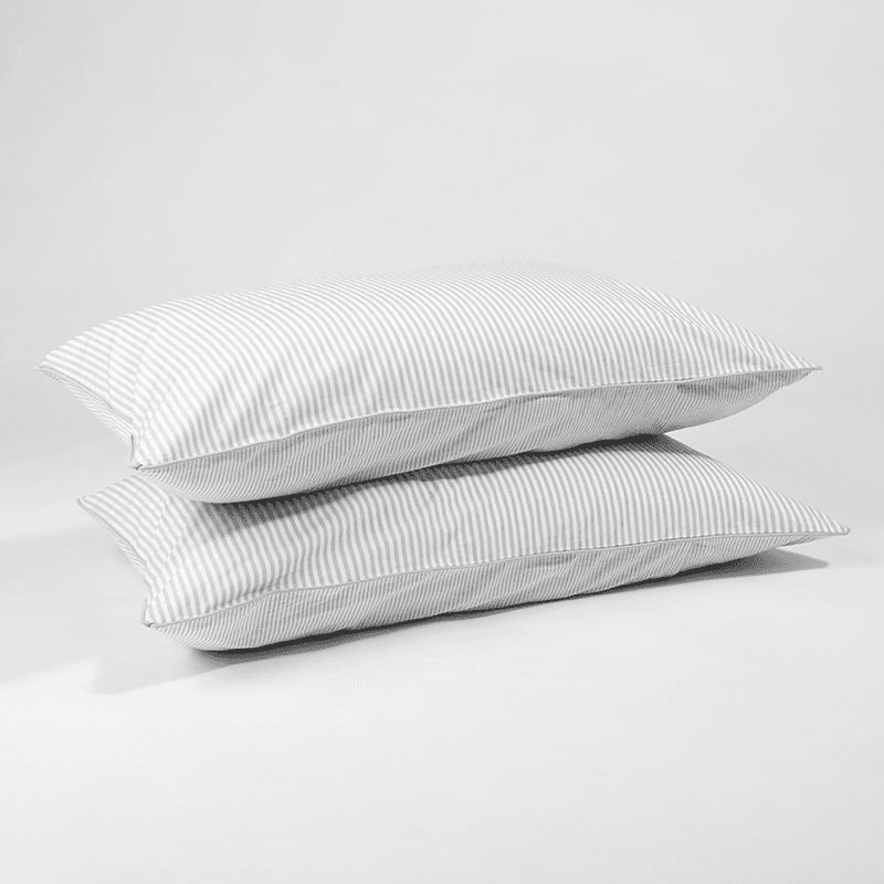 The Stripe 200 Thread Count Pair of Pillowcases, Standard, Grey
