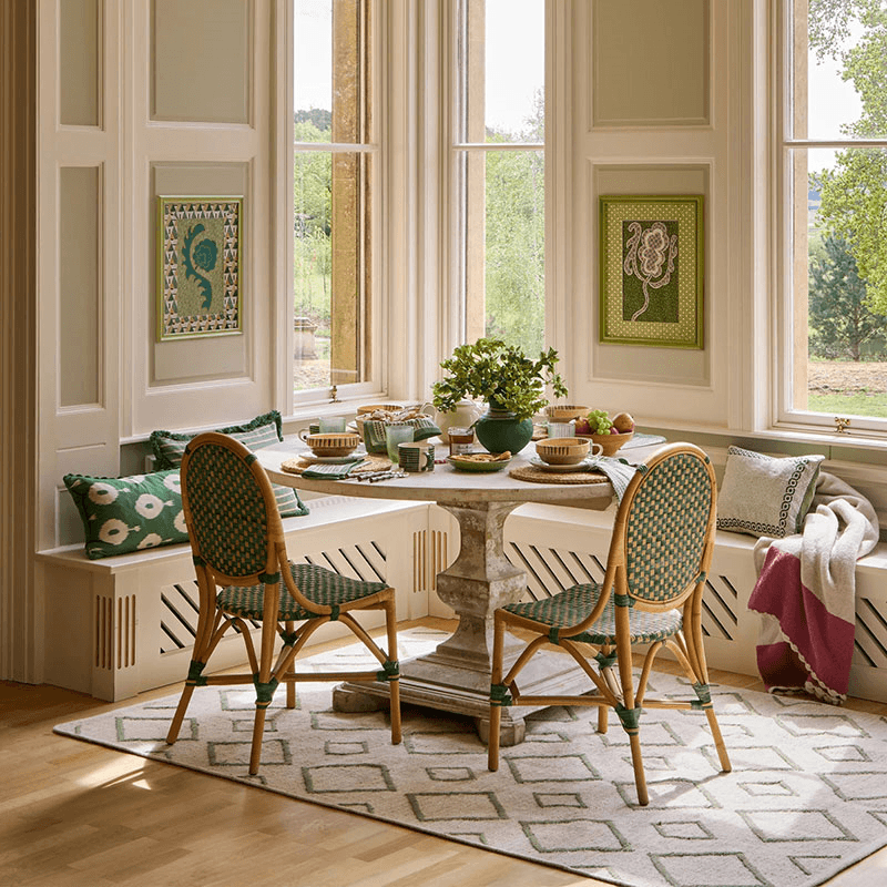 Rattan Dining Chair, Green