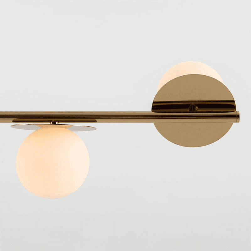 Disk Opal Pendant Light, H108cm, Brass