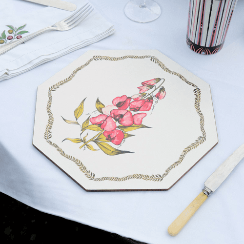 Image showing the Bell Hutley Table Mat, 28 x 28cm, Foxglove product.