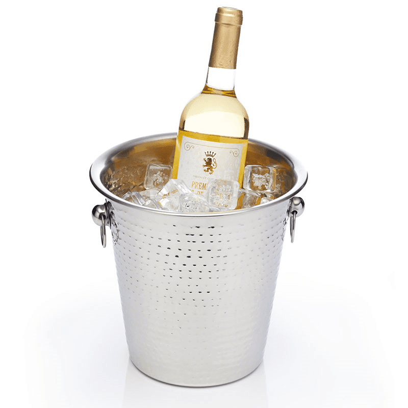 Luxury Wine/Champagne Cooler Bucket, Hammered Metal