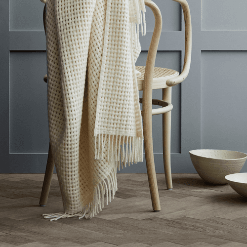 Image showing the Basket Plaid Throw, H200cm x W130cm, Off White product.