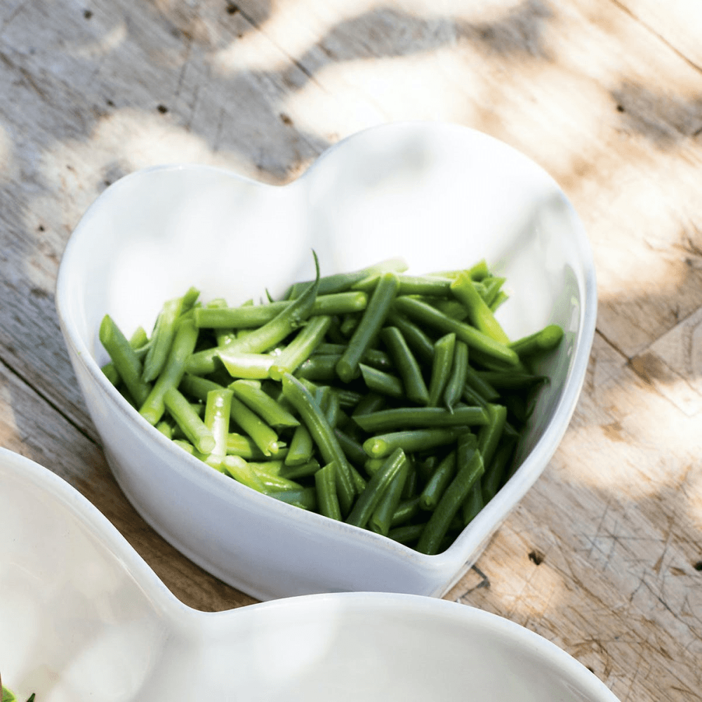Porto Heart oven dish, W16 x H7cm, white stoneware