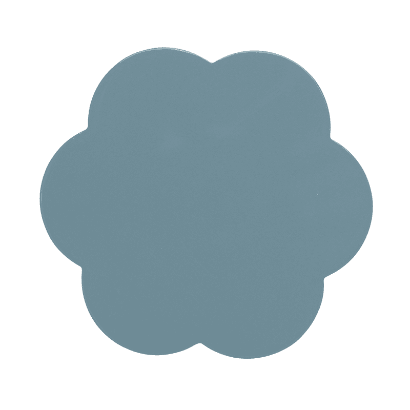 Lacquered Scallop Set of 4 Coasters, D13cm, Chambray