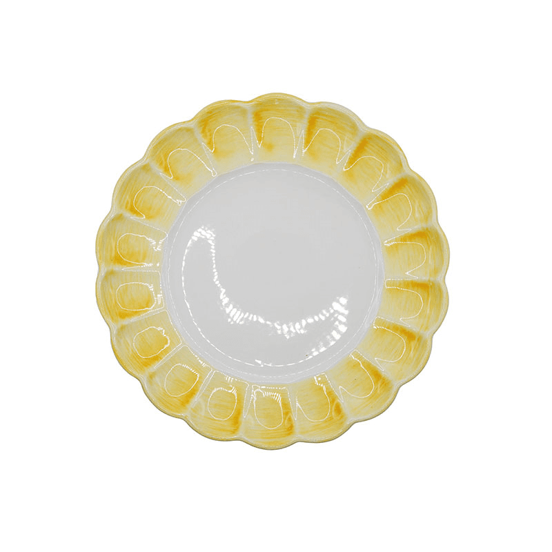 Lido Set of 4 Dinner Plates, D29cm, Yellow
