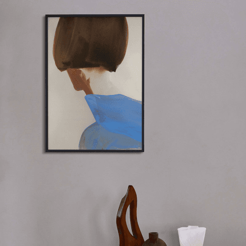 Image showing the The Blue Cape Art Print, 50 x 70cm product.