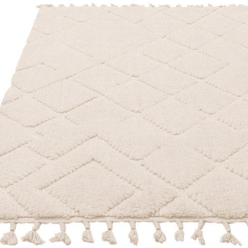 Image showing the Arianna vanilla shaggy moroccan rug, 160 x 230cm, Cream product.