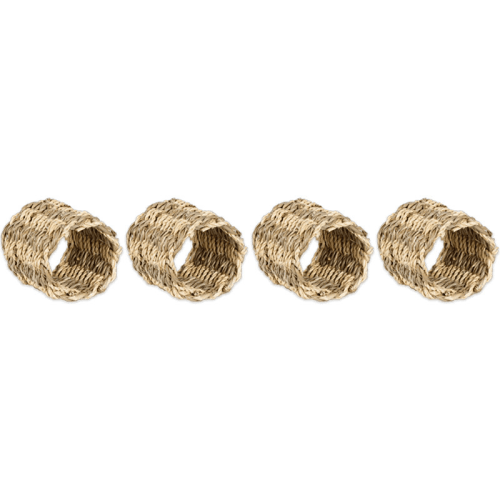 Image showing the Aarushu Set of 4 Napkin Rings, D5cm, Natural product.