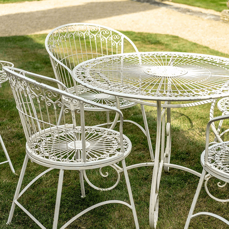Basildon 5 Piece Bistro Set, Antique Cream