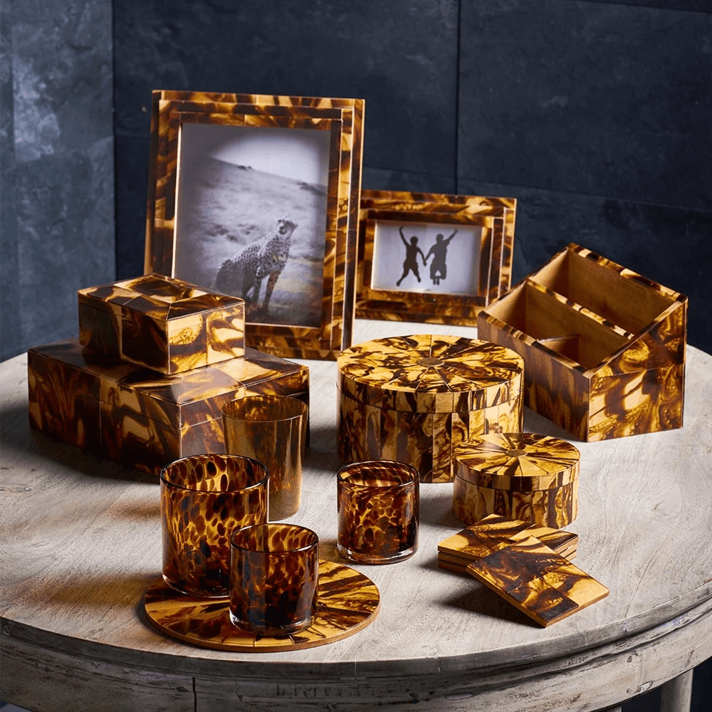 Tortoiseshell Candle holder, D11 x H10cm