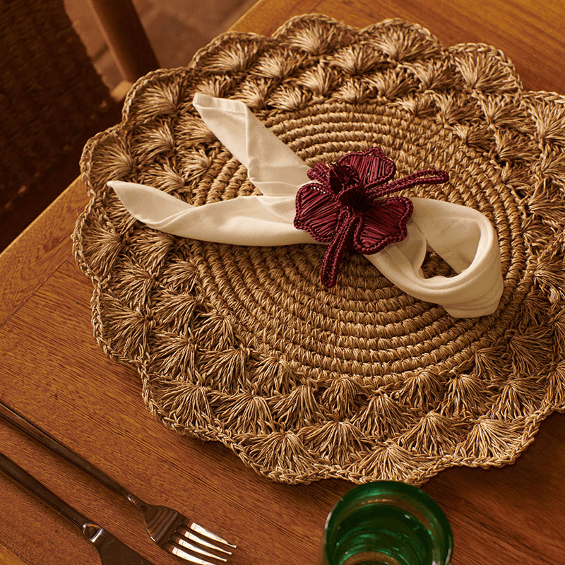 Clara Set of 2 Woven Placemats, D39cm, Natural