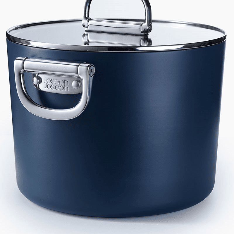 Space Folding Stock Pot & Lid, 25cm, Midnight Blue