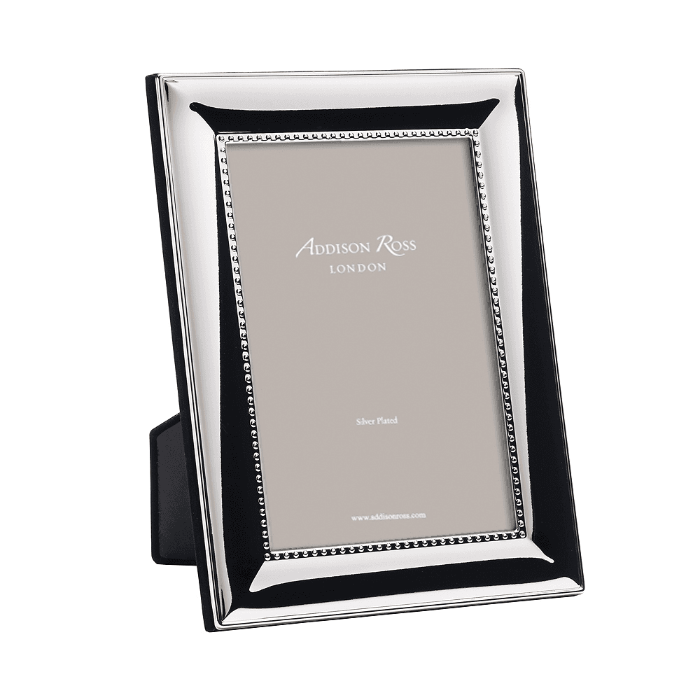 Beaded Photograph frame, 8 x 10", Silver