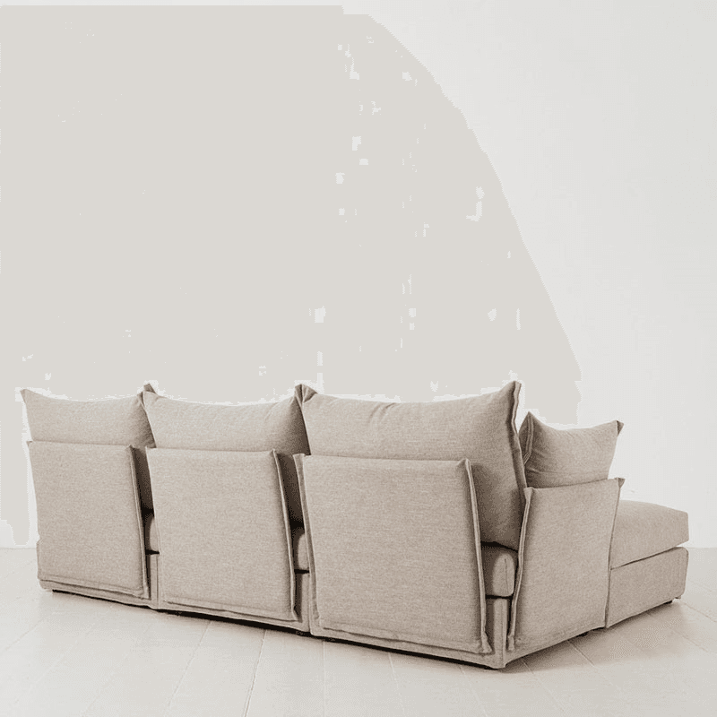 Model 06 Linen 3 Seater Sofa With Chaise, Pumice