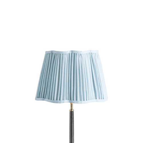 Image showing the scalloped Shade, 35cm, blue sky linen product.