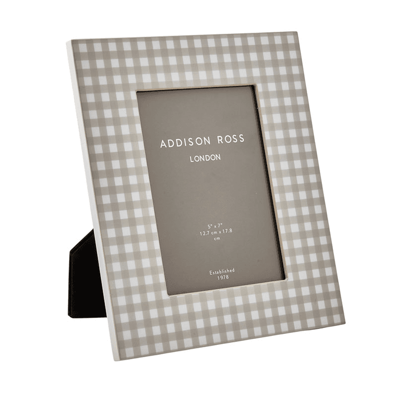Gingham Photo Frame, 5x7", Cappucino