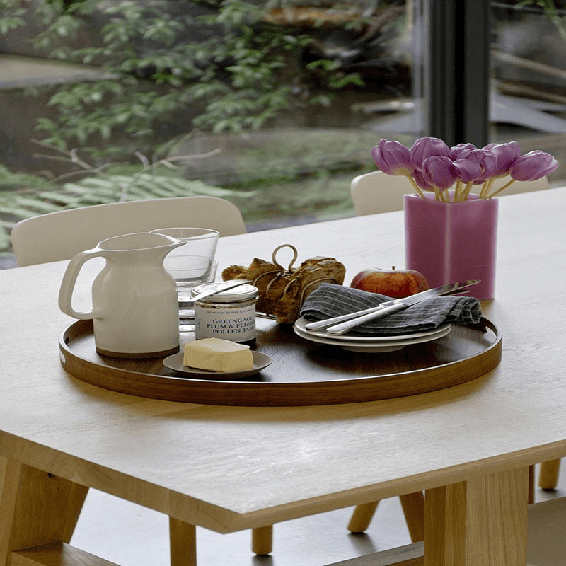 Busboy Round Tray, D45cm, Walnut