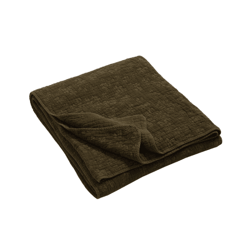 Image showing the Clover Throw, King/Super King, Dark Olive product.