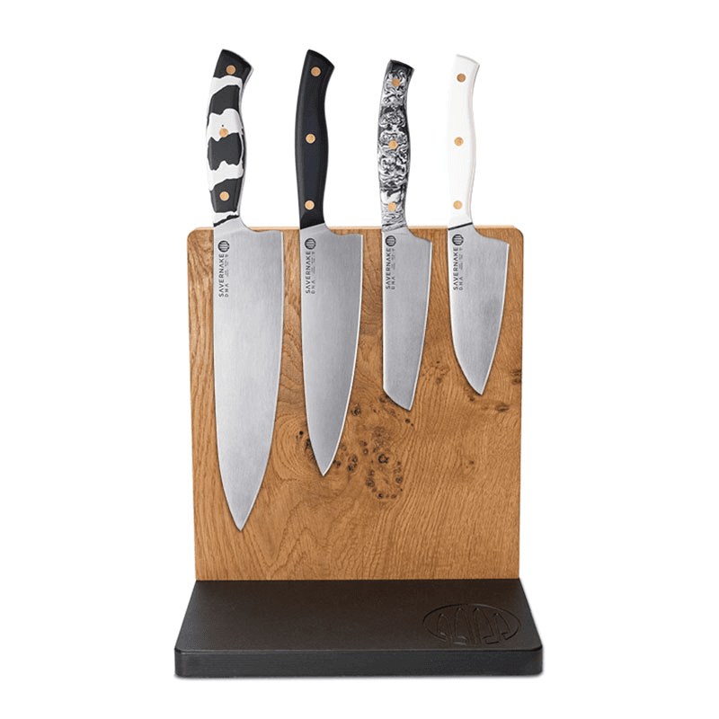 V Set of Four Knife & Block set, Marble