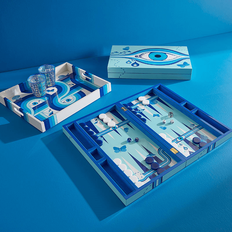 Druggist Lacquer Tray, 43 x 35.5cm, Blue
