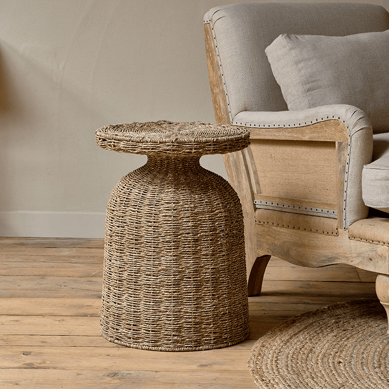 Nish Side Table, Rattan