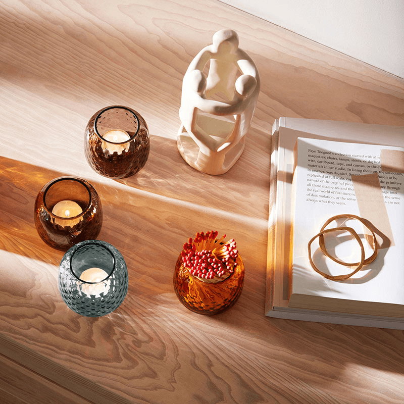 Dapple Tealight/Vase, H7cm, Woodland Green