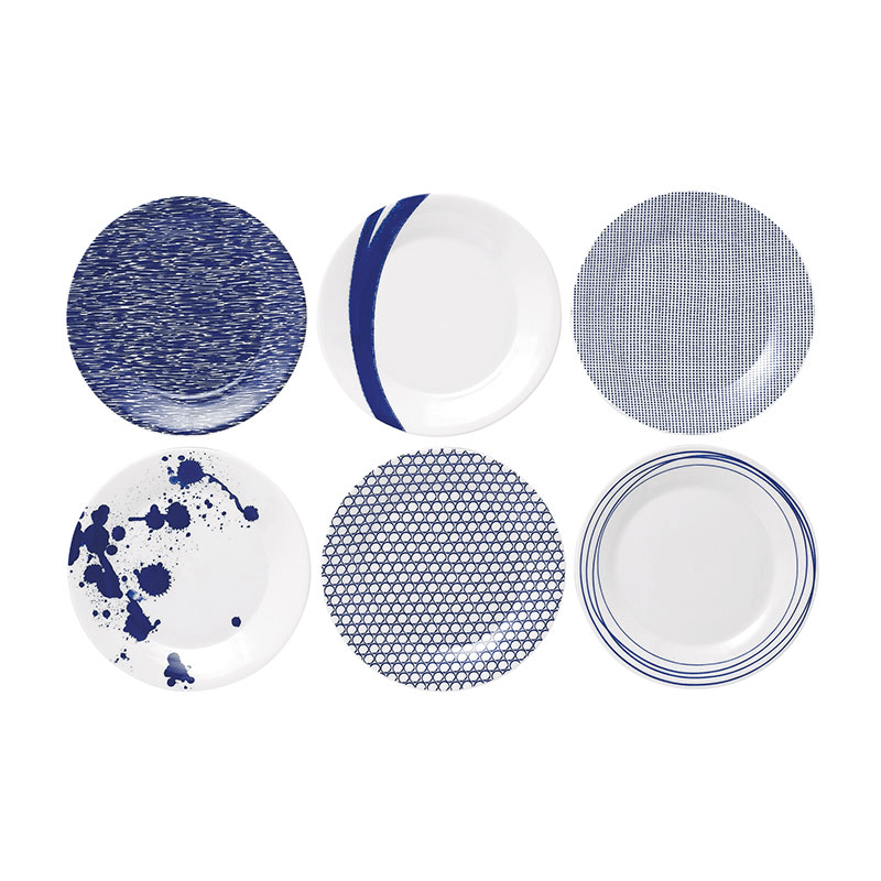 Pacific Set of 6 dessert plates, 23cm, Assorted