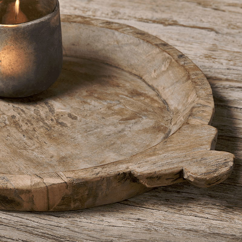 Karua Reclaimed Wood Traditional Bowl, D38cm, Natural