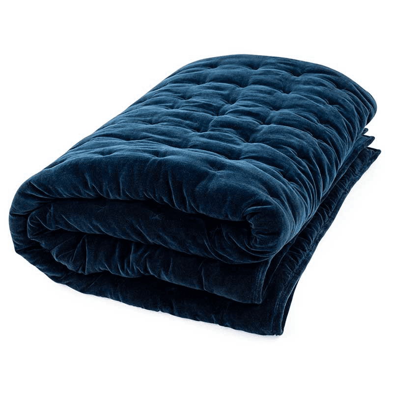 Velvet Double / King Quilt, Midnight Blue