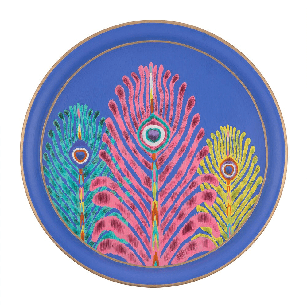Matthew Williamson Iron Round Tray, Blue