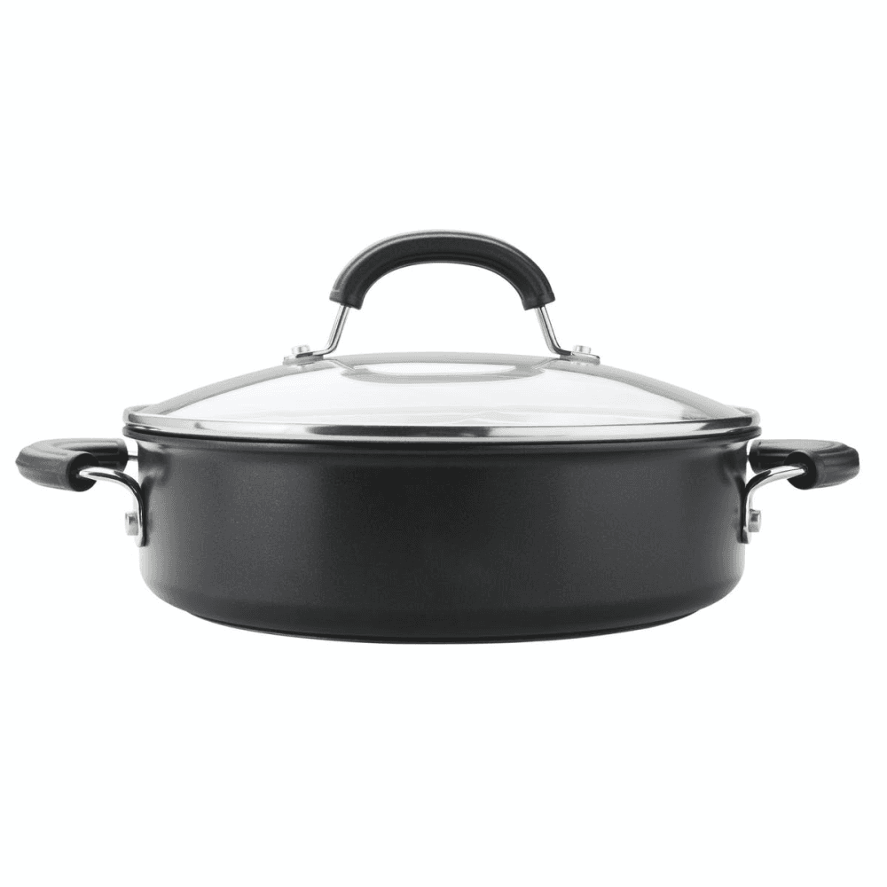 Total Anodised Non-Stick Covered Sauteuse, 28cm, Black