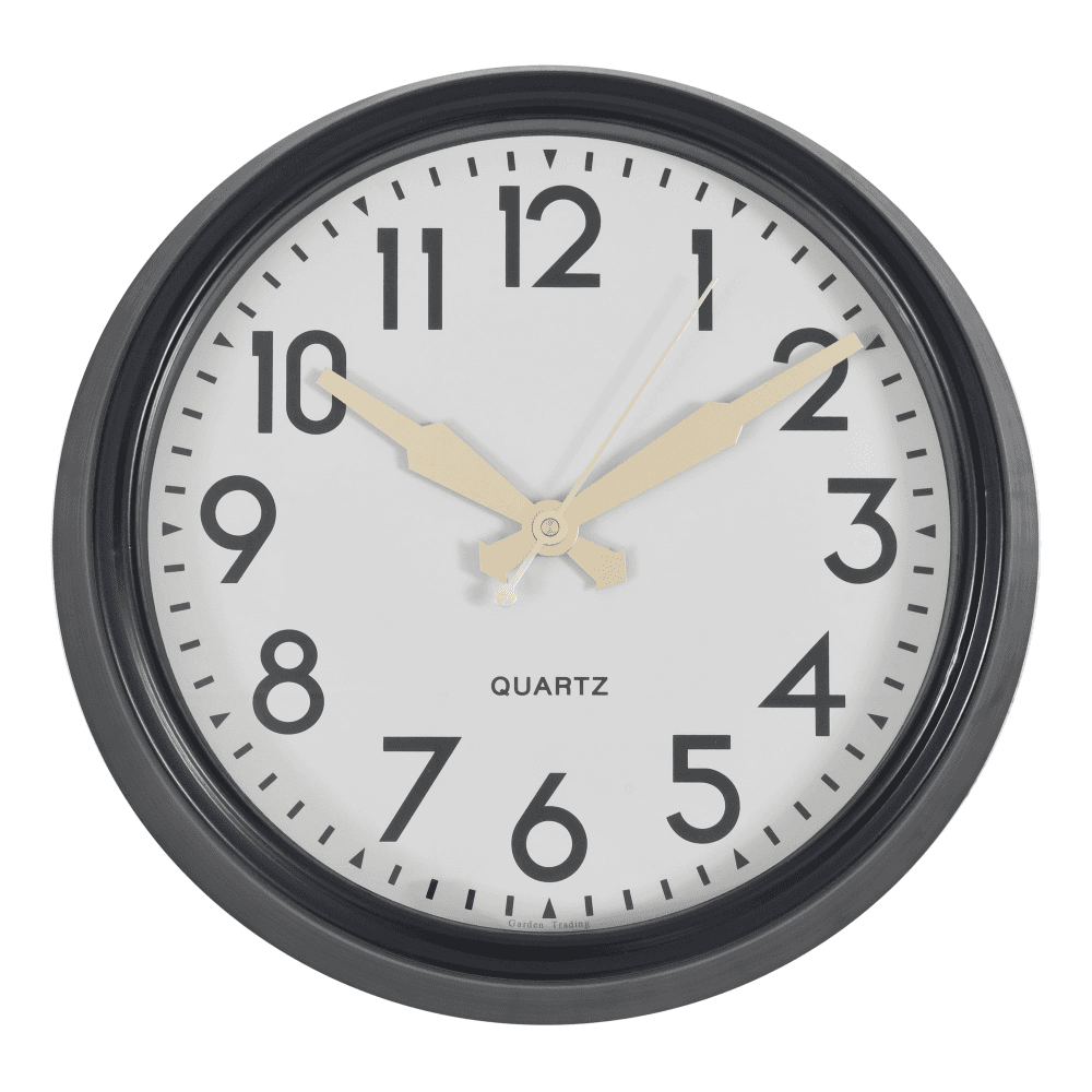 Greenwich Clock, H9.5 x D38 x W38cm, Carbon