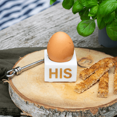 Image showing the His Egg Cup, L5.5 x W5.5 x H3.5cm, White product.
