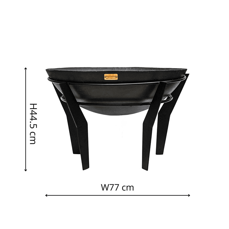 Kendal Fire Pit on Stand, H44.5cm, Black