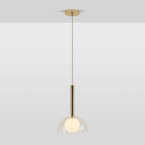 Image showing the Dome Pendant Light, H213cm, Clear product.