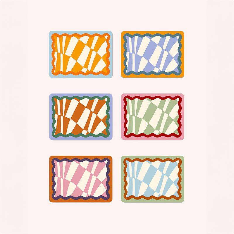 Chessboard Set of 6 Placemats, 21 x 29cm, Multi