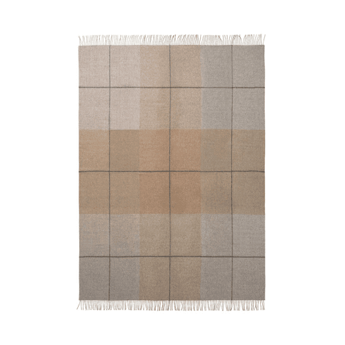 Image showing the Blocks Throw, H190cm x W130cm, Beige/Brown product.