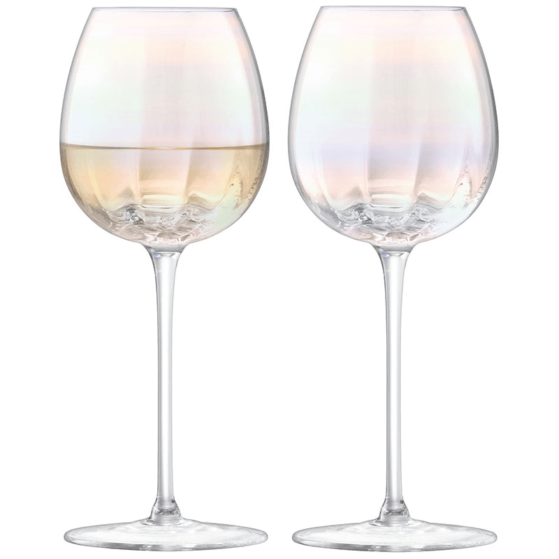 Pearl White Wine Glass Set of 2, 325ml, Mother of Pearl