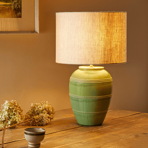 Image showing the Ted Table Lamp Base Only, H39cm x W22cm, Green product.