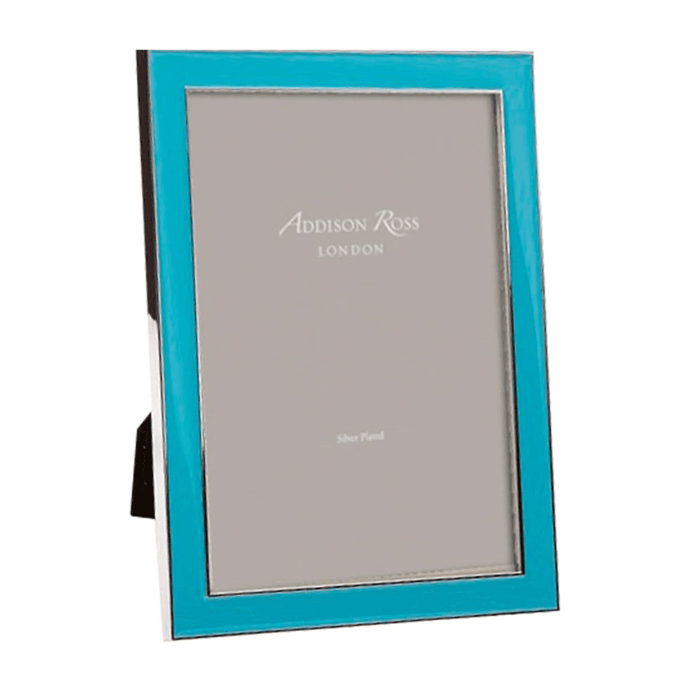 Enamel Silver Plate Photo Frame