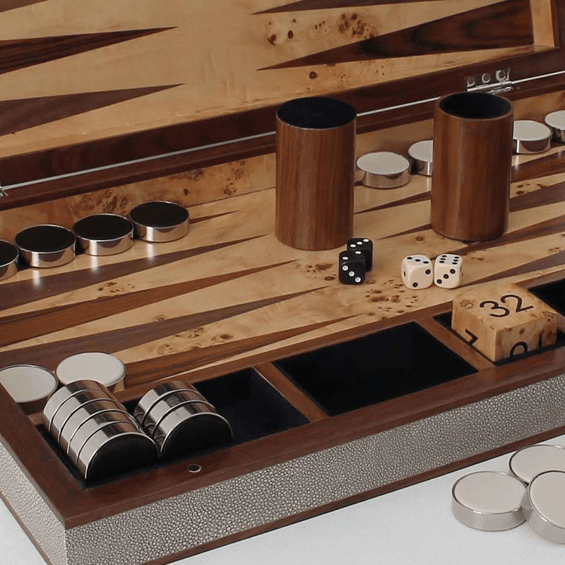 Backgammon Board, 54 x 34cm, Barley Shagreen