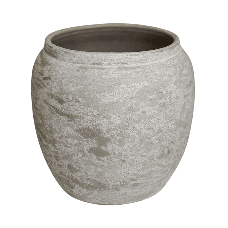 Milos Rustic Round Planter, H29cm, Cement