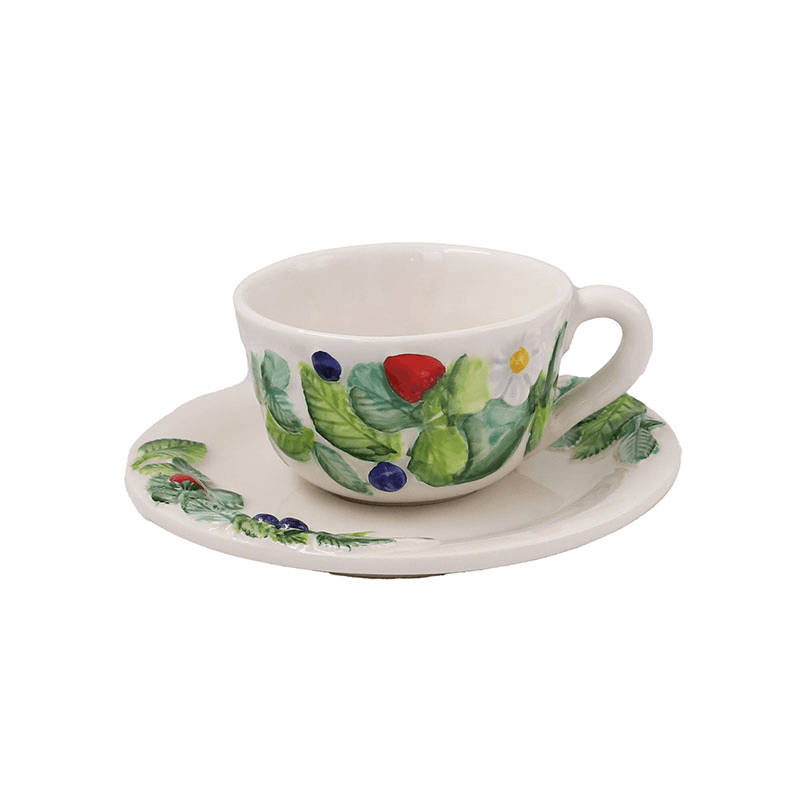 Frutti Di Bosco Set of 2 Teacups & Saucers, 180ml, Multi