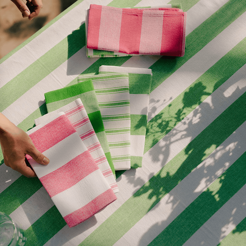 Stripe Set of 6 Napkins, W45 x L45cm, Lush Green