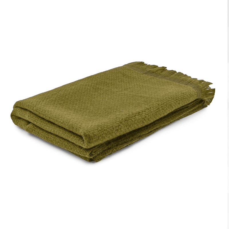 Alpaca Basketweave Throw, 130 x 180cm, Fern