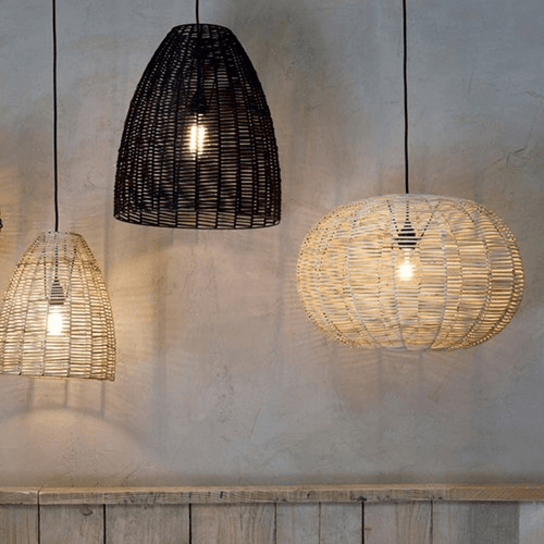Noko Round Wicker Pendant, D35cm, Natural